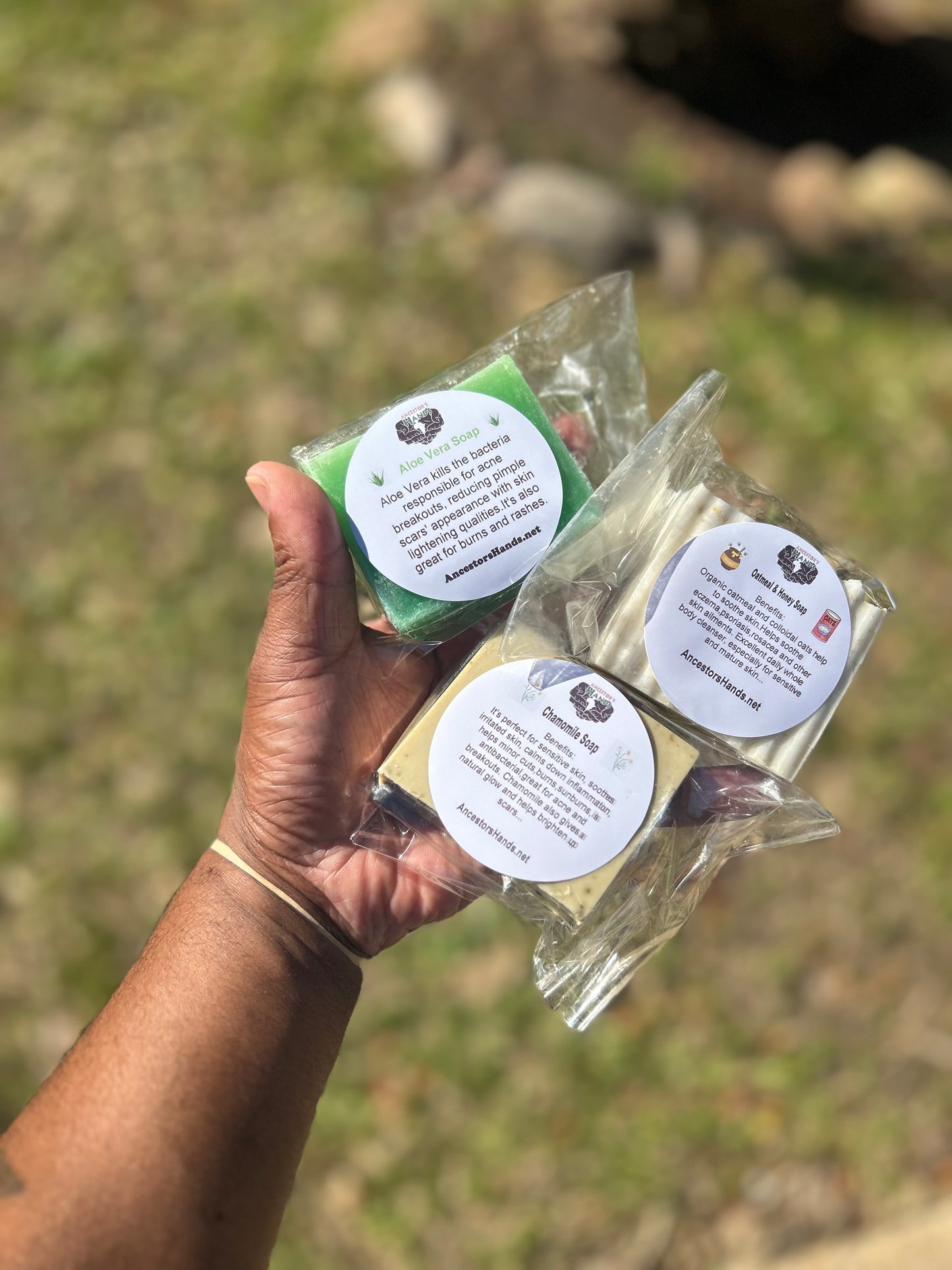 Eczema Hater Pack(Oatmeal & Honey Soap,Aloe Vera Soap,and Chamomile Soap)