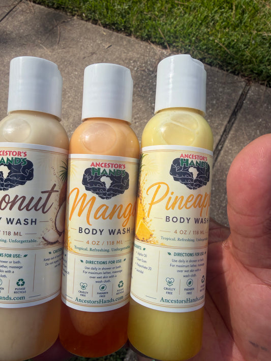 Tropical Overdose Body Wash Pack(Pineapple Body Wash,Mango Body Wash,and Coconut Body Wash)