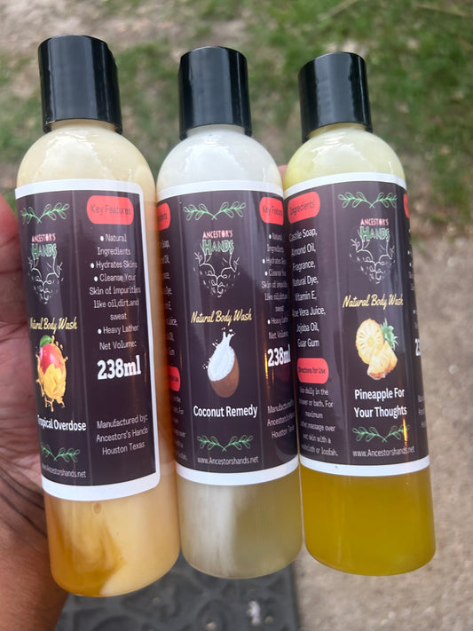 Tropical Overdose Body Wash Pack(Pineapple Body Wash,Mango Body Wash,and Coconut Body Wash)